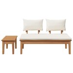 vidaXL Ensemble de bancs de jardin en bois massif - 2 pièces