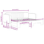 vidaXL Lit de jour avec gigogne sans matelas gris foncé 80x200 cm