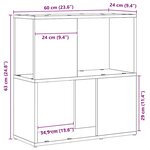 vidaXL Centre de divertissement Noir 60 x 24 x 63 cm Bois d'ingénierie