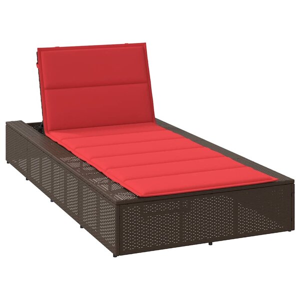 vidaXL Transat avec coussin flottant marron résine tressée