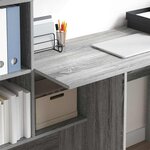 vidaXL Bureau Gris Sonoma 131 5 x 50 x 106 5 cm Bois d'ingénierie