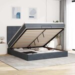 VidaXL Cadre de lit ottoman avec matelas gris foncé 160x200cm velours