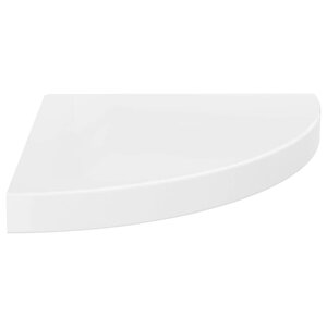 vidaXL Étagère d'angle flottante blanc brillant 35x35x3 8 cm MDF