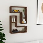 vidaXL Étagères murales 2 Pièces Chêne marron 50x15x50 cm Bois ingénierie