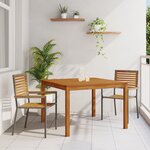 Ensemble de salle à manger de jardin 3 pièces vidaXL Gris poly rattan acacia