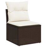 vidaXL Salon de jardin 8 Pièces avec coussins marron résine tressée