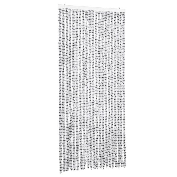 vidaXL Rideau anti-mouches gris clair et gris foncé 90x200 cm chenille