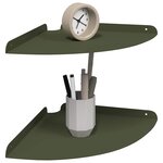 vidaXL Étagère Flottante d'Angle 2 pc Vert olive 30 x 30 x 2 cm