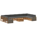 vidaXL Ensembles de canapés avec coussin 11 Pièces Bois d'Acacia Massif