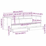 vidaXL Lit d'appoint Chêne noir 90 x 200 cm Bois d'ingénierie