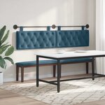 vidaXL Tête de lit suspendue Avec lumière LED Bleu Velours