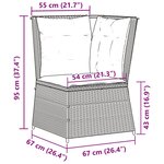 vidaXL Canapé d'angle de jardin avec coussins noir résine tressée