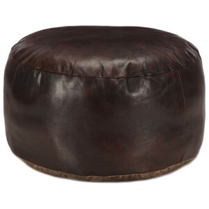 vidaXL Pouf 60 x 30 cm Marron foncé Cuir véritable de chèvre