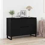 Buffet vidaXL Chêne Noir 104x35x70 cm Bois reconstitué
