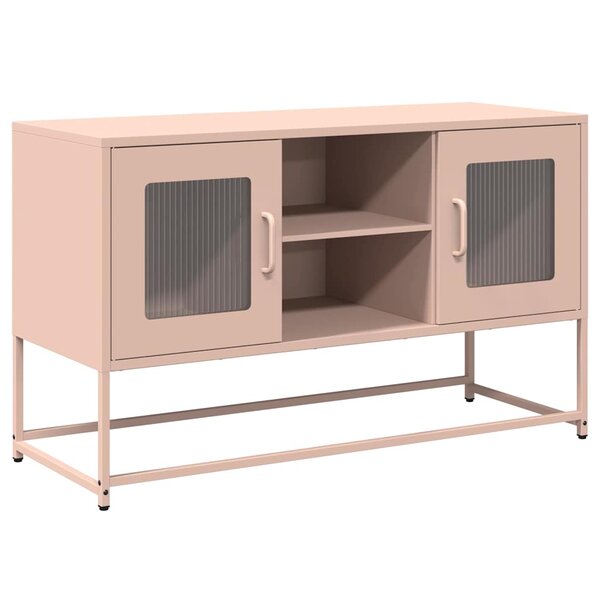vidaXL Meuble TV rose 100 5x39x60 5 cm acier