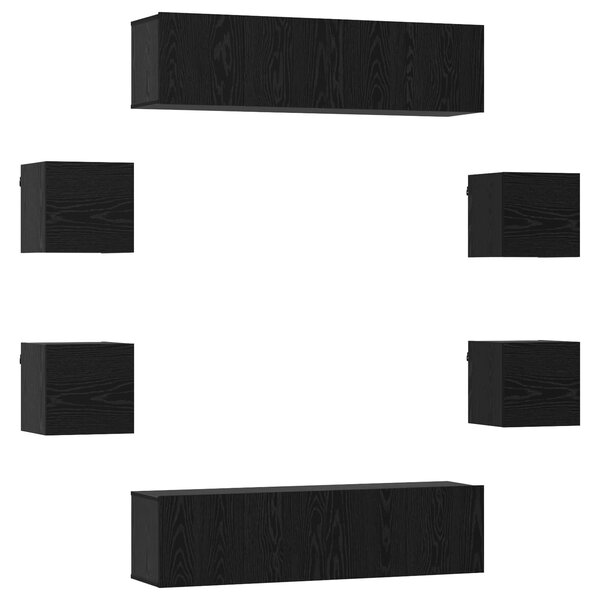 vidaXL Ensemble meuble TV 8 Pièces 120 x 30 x 30 cm Chêne noir