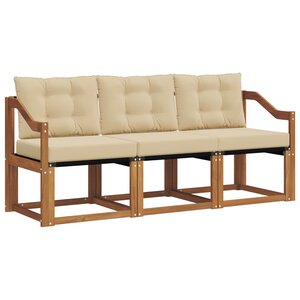 vidaXL Ensemble de canapés d'extérieur 3 pc Naturel et Beige