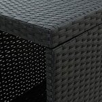 vidaXL Ensemble de bar de jardin 3 Pièces avec coussins noir poly rotin