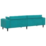 vidaXL Canapé en velours avec coussin avec oreiller Turquoise 208 cm Velours