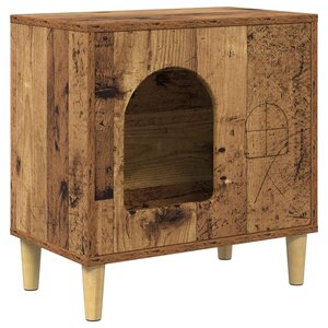 vidaXL Maison pour chat Bois ancien 51 x 30 x 52 cm Bois d'ingénierie