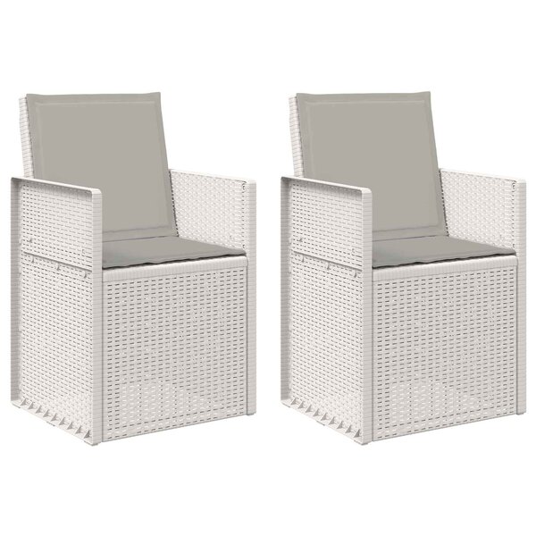 vidaXL Chaises de jardin salle à manger 2 pc Blanc et gris clair PP