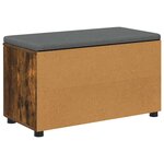 vidaXL Banc d'entrée avec coussin Uni Chêne fumé 80 x 38 x 46 cm