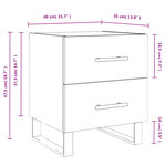 vidaXL Table de chevet chêne fumé 40x35x47 5 cm bois d’ingénierie