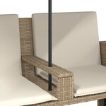 vidaXL Canapé de jardin 2 places avec parasol et tabourets beige rotin