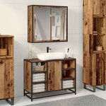 vidaXL Ensemble de mobilier de salle de bain 2 Pièces Bois Ancien