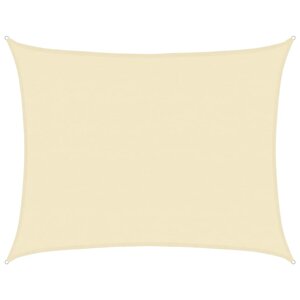 vidaXL Voile d'ombrage 160 g/m² Crème 6x7 m PEHD