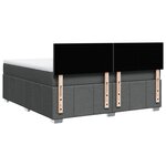 vidaXL Sommier à lattes de lit avec matelas Gris foncé 180x200cm Tissu