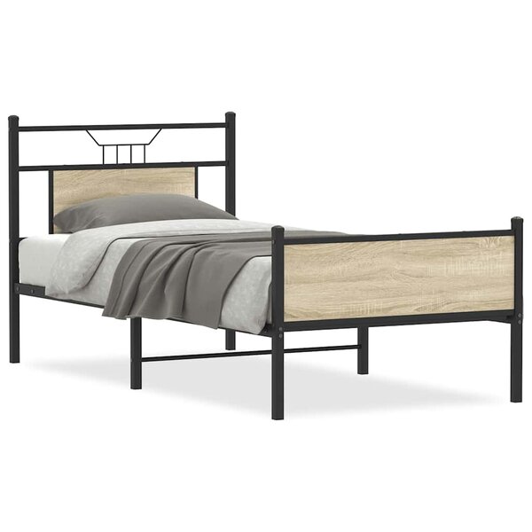 vidaXL Cadre de lit sans matelas chêne sonoma 90x190 cm