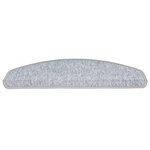 vidaXL Tapis d'escalier 15 Pièces Gris clair 65 x 24 x 4 cm