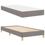 vidaXL Lit à ressorts Taupe  marron 90 x 190 cm Tissu  Bois Engineered