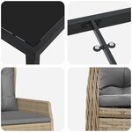 vidaXL Ensemble de salle à manger pour jardin 5 Pièces Beige polyrotin