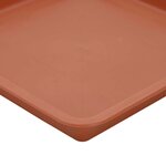 vidaXL Plateau carré à fleurs 24 pc Rouge brique 15 x 15 x 2 cm