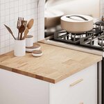 vidaXL Plan de travail de cuisine bois de chêne massif rectangulaire