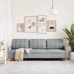 vidaXL Canapé à 3 places Gris clair 210 cm Tissu