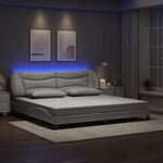 vidaXL Cadre de lit avec LED sans matelas blanc 200x200 cm