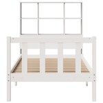 vidaXL Lit bibliothèque sans matelas blanc 90x190cm bois de pin massif