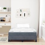 vidaXL Lit boxspring avec matelas Gris foncé 120 x 200 cm Velours