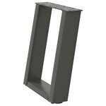 vidaXL Pieds de table basse en U 2 pièces Anthracite 38 x (42-43) cm Acier