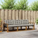 vidaXL Ensemble de canapés d'extérieur 3 pc Gris Naturel et Clair