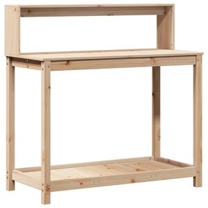 vidaXL Table de rempotage et étagères 108x50x109 5 cm bois massif pin