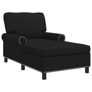 vidaXL Chaise longue avec coussin Noir 91 x 157 x 91 cm tissu
