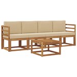 vidaXL Ensemble de canapés d'extérieur 5 Pièces Naturel et Beige