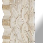 vidaXL Miroir Blanc 50x50 cm Bois de manguier massif