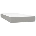 vidaXL Sommier à lattes de lit et matelas gris clair 120x190 cm tissu
