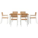 vidaXL Ensemble de Salle à Manger de Jardin de 7 Pièces en Bois Massif de Teck
