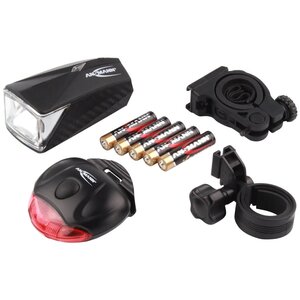 Ansmann kit d'éclairage de vélo 9 pièces combo literider noir 1600-0105